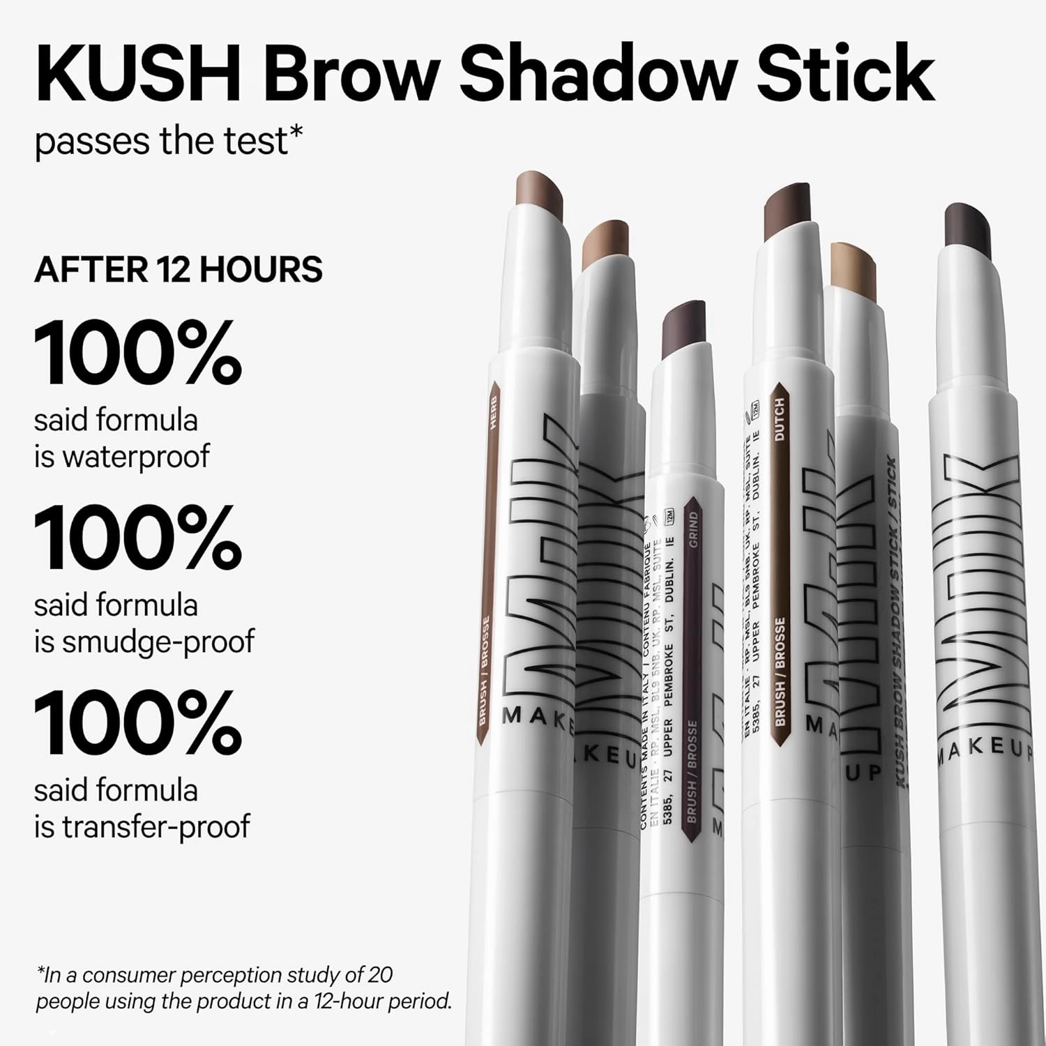 Milk Makeup KUSH Brow Shadow Stick - Buildable, Cream-to-Powder Formula - Soft, Flexible Hold - Up to 12-Hour Wear - Vegan, Cruelty Free