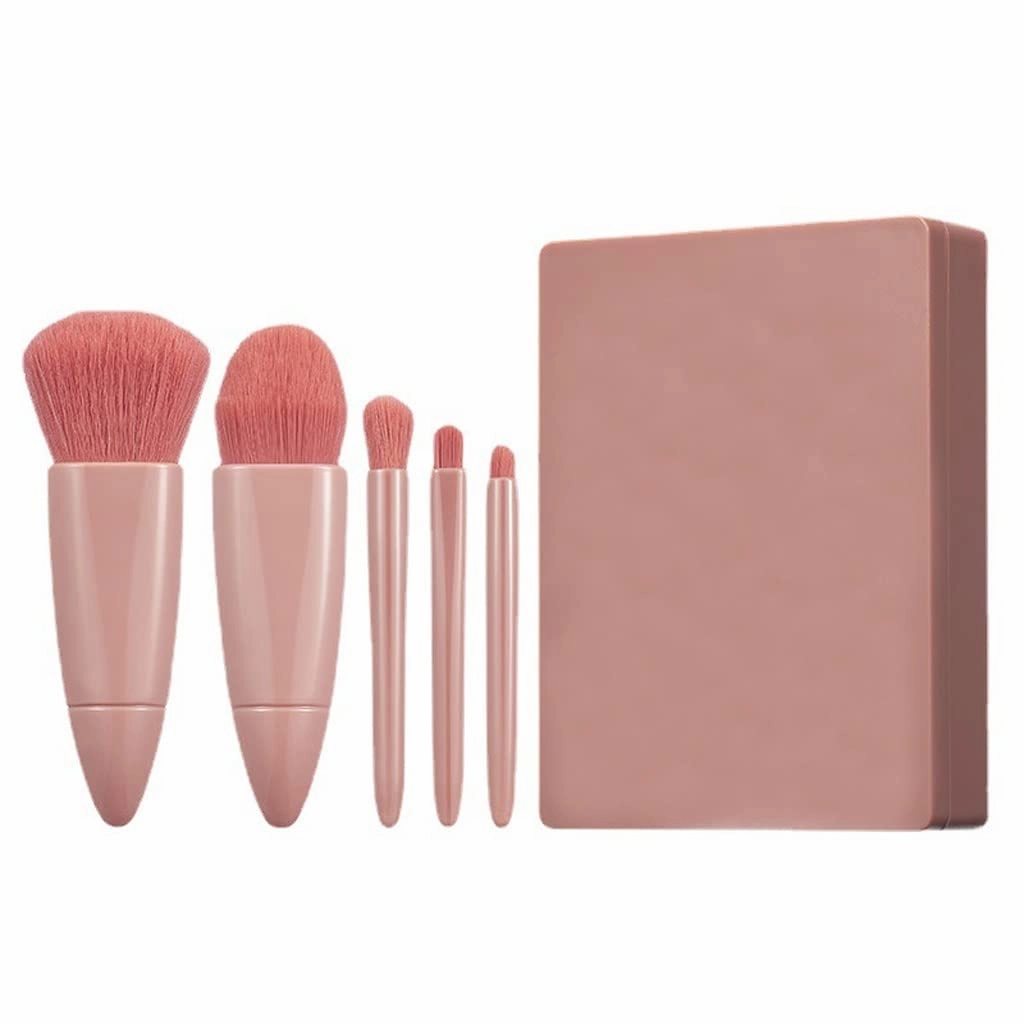 Mini 5-piece Box Portable Makeup Brush Eyeshadow Brush Loose Brush Super Soft Hair Makeup Brush(As shown,D)