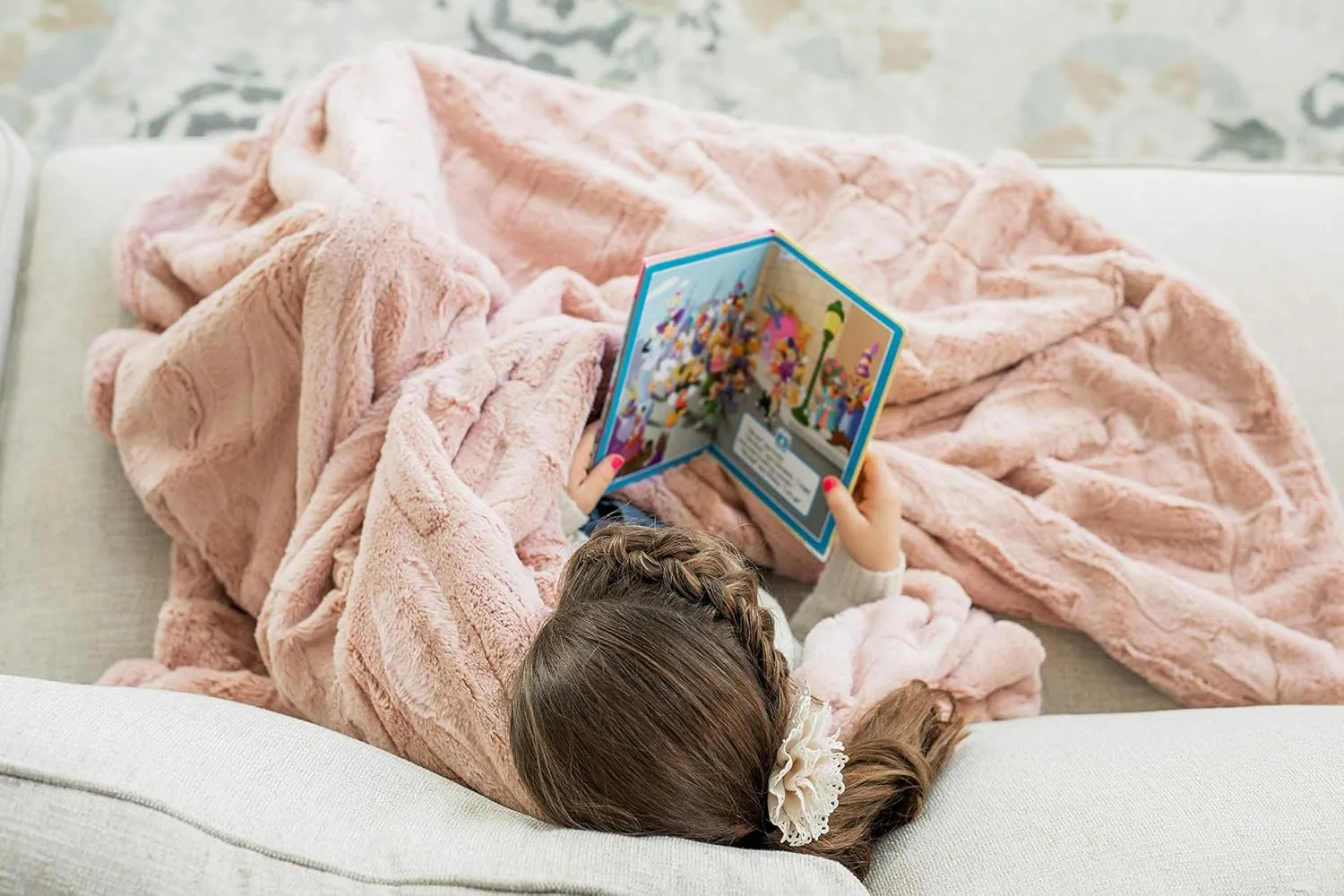 Minky Couture Premium Solid Color Blanket - Soft, Warm, Cozy, Comfortable, (Grande, Sorbet Blush)