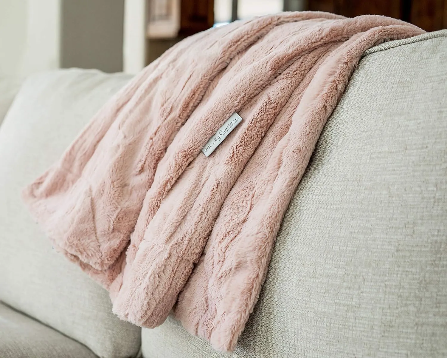 Minky Couture Premium Solid Color Blanket - Soft, Warm, Cozy, Comfortable, (Grande, Sorbet Blush)