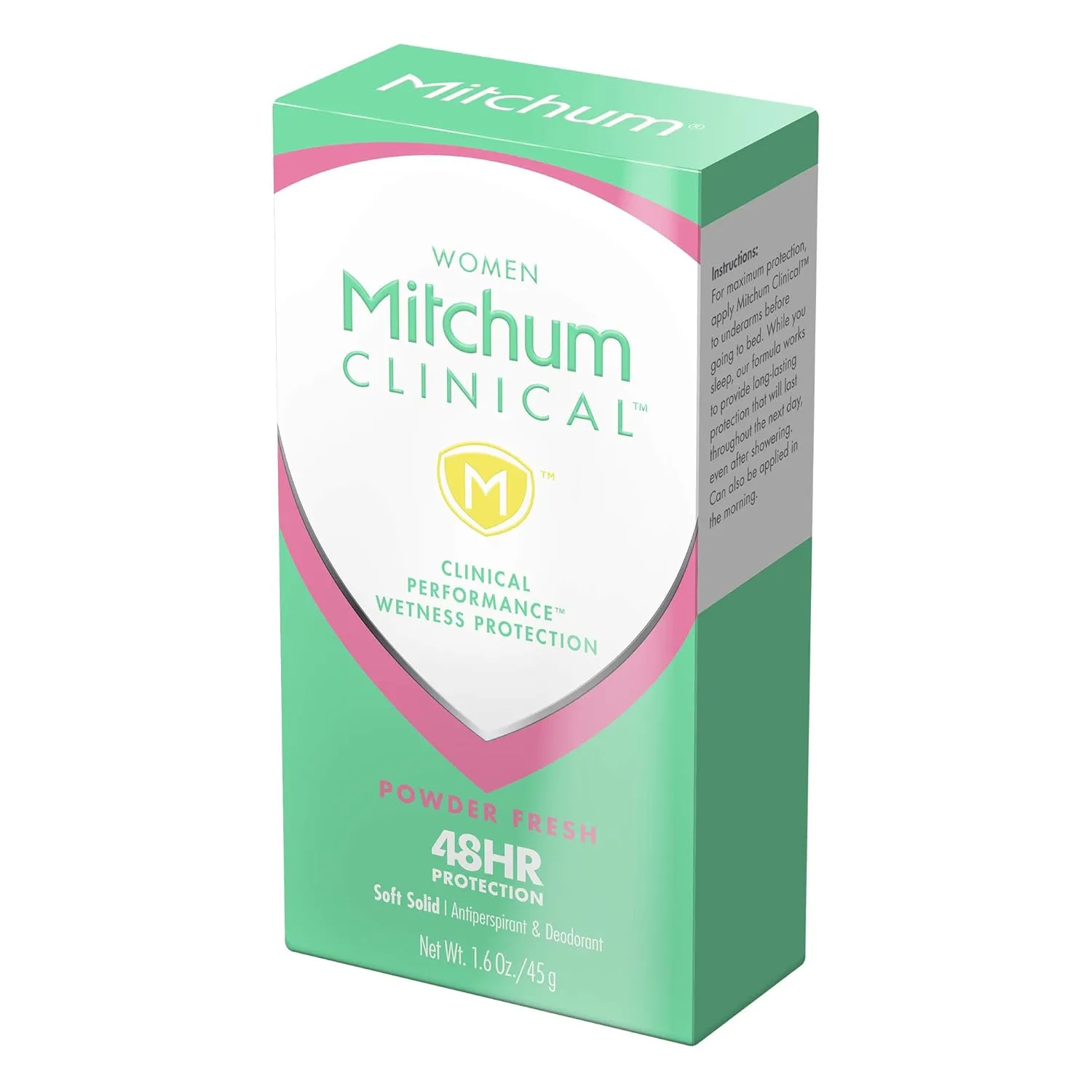Mitchum Women's Deodorant, Clinical, Soft, Solid Antiperspirant Deodorant, Powder Fresh, 1.6 Oz (Pack of 1)