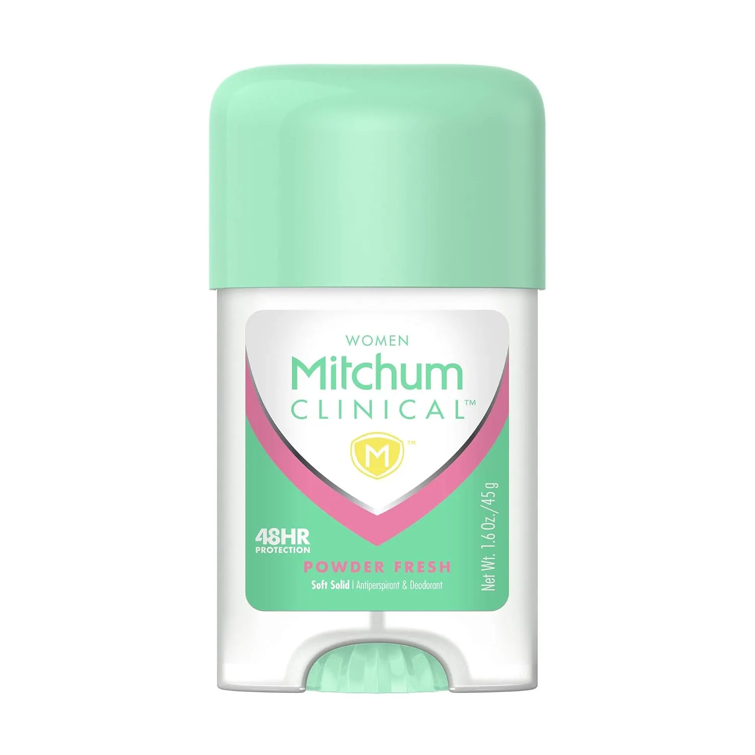 Mitchum Women's Deodorant, Clinical, Soft, Solid Antiperspirant Deodorant, Powder Fresh, 1.6 Oz (Pack of 1)