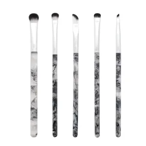 MODA Black Smoke Show Eye 5pc Makeup Brush Kit – Vegan Eye Brush Set for Smoky Looks with Soft Synthetic Filaments