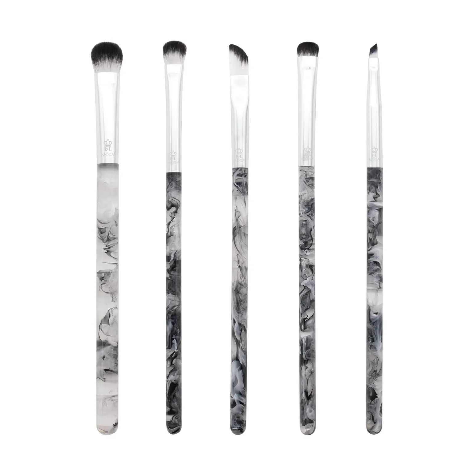 MODA Black Smoke Show Eye 5pc Makeup Brush Kit – Vegan Eye Brush Set for Smoky Looks with Soft Synthetic Filaments