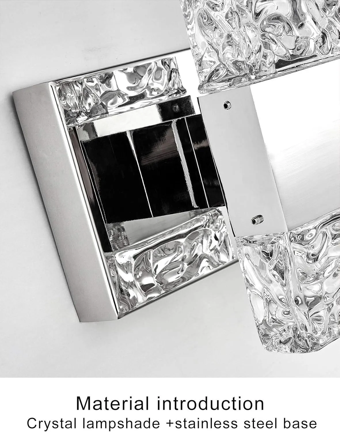 Modern LED Bathroom Vanity Light Fixtures Chrome Stainless Steel 3 Light Wall Sconces for Bathroom Lighting Fuxture Over Mirror 21.5Inch 30w LED Crystal Wall Light Cool White 5800k