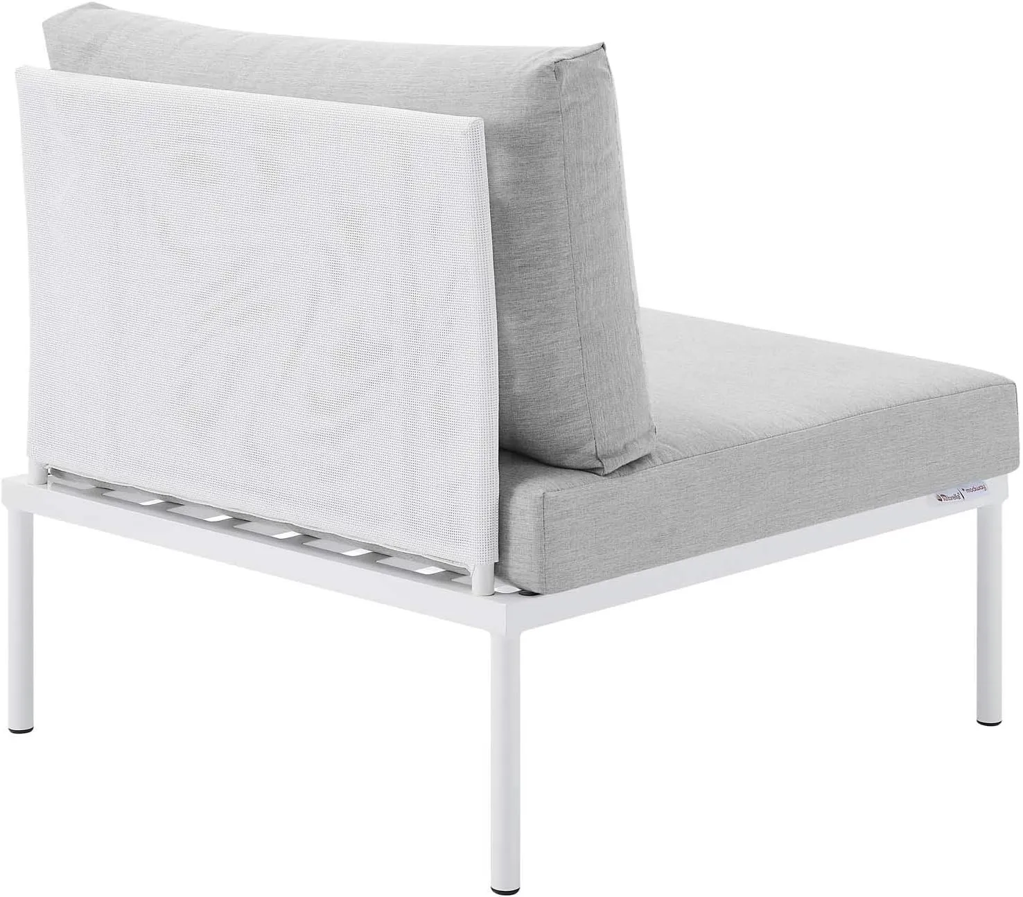 Modway EEI-4936-WHI-GRY-SET Harmony Sunbrella White Gray Outdoor Patio Aluminum Sectional Sofa, 7-Piece Set