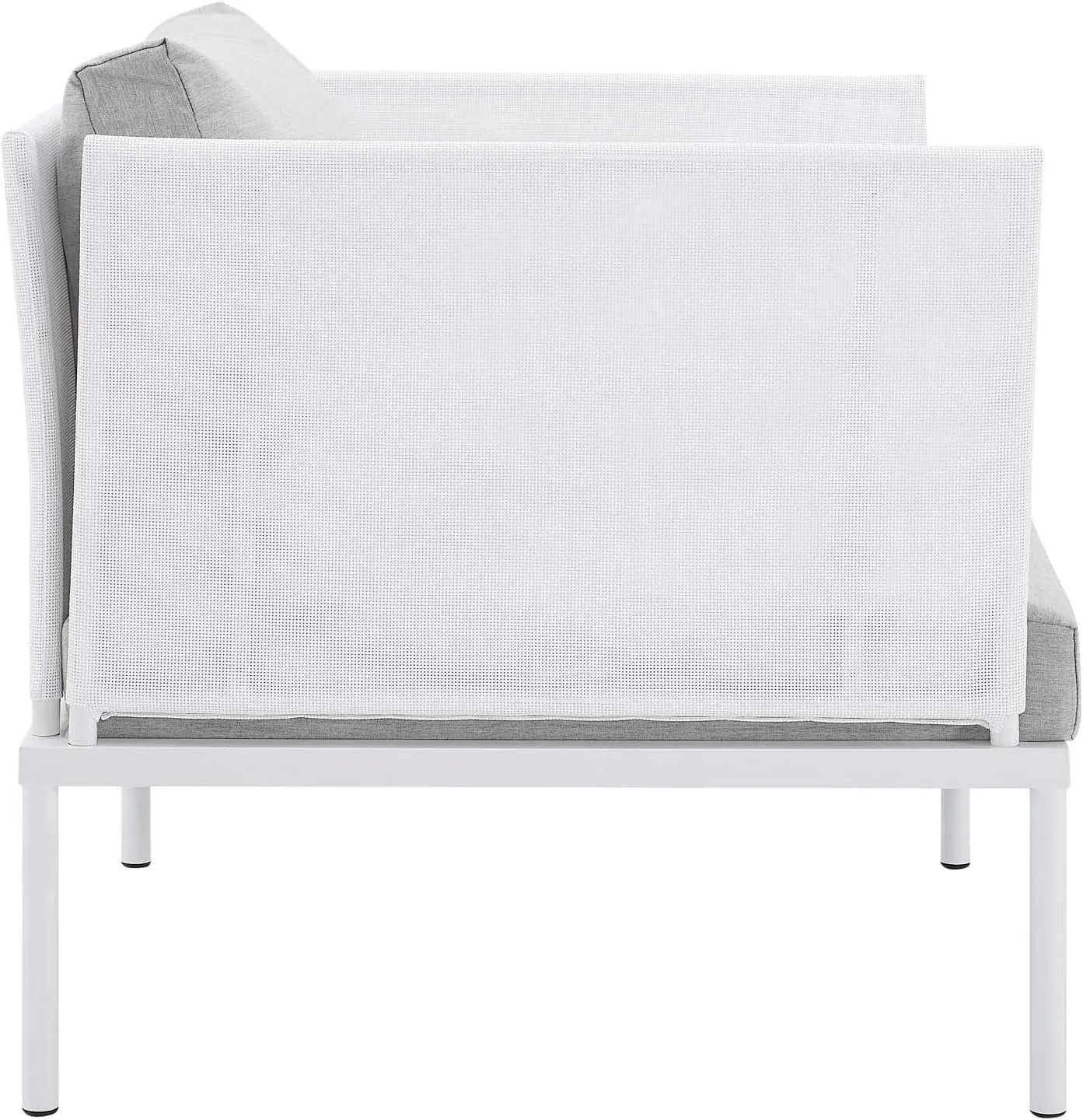 Modway EEI-4936-WHI-GRY-SET Harmony Sunbrella White Gray Outdoor Patio Aluminum Sectional Sofa, 7-Piece Set