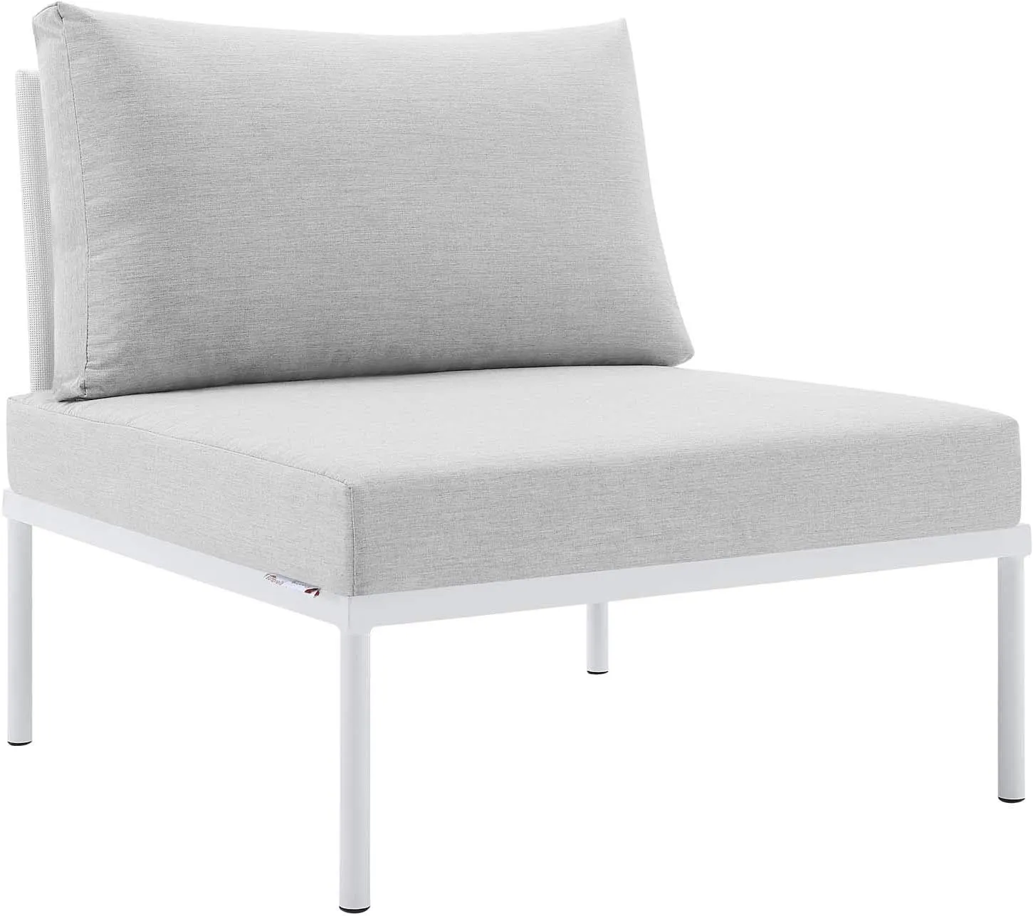 Modway EEI-4936-WHI-GRY-SET Harmony Sunbrella White Gray Outdoor Patio Aluminum Sectional Sofa, 7-Piece Set