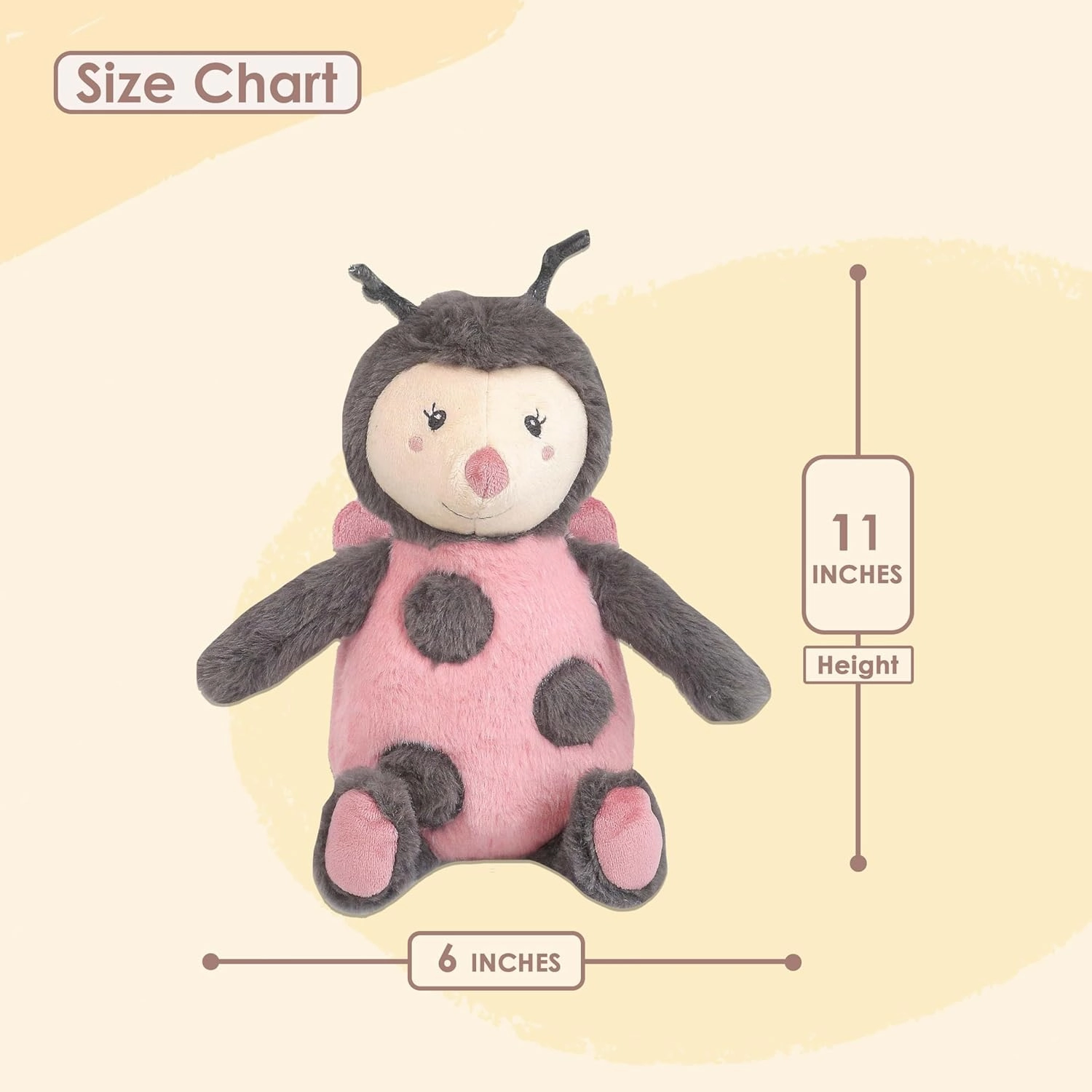 MON AMI Milady Bug Stuffed Animal Toy – 11”, Stuffed Ladybug Plush Toy, Insect Ladybird Beetle, Great Gift for Kids of All Ages