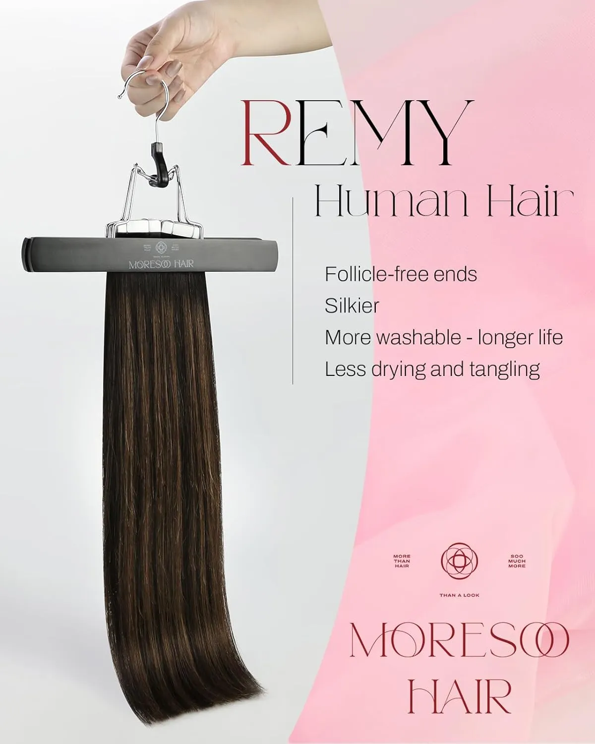 Moresoo Tape in Hair Extensions Human Hair Brown Real Hair Tape Hair Extensions Ombre Darkest Brown and Chestnut Brown Human Hair Glue in Fashion Seamless 20 Inch 20Pcs/50g #2/6/2