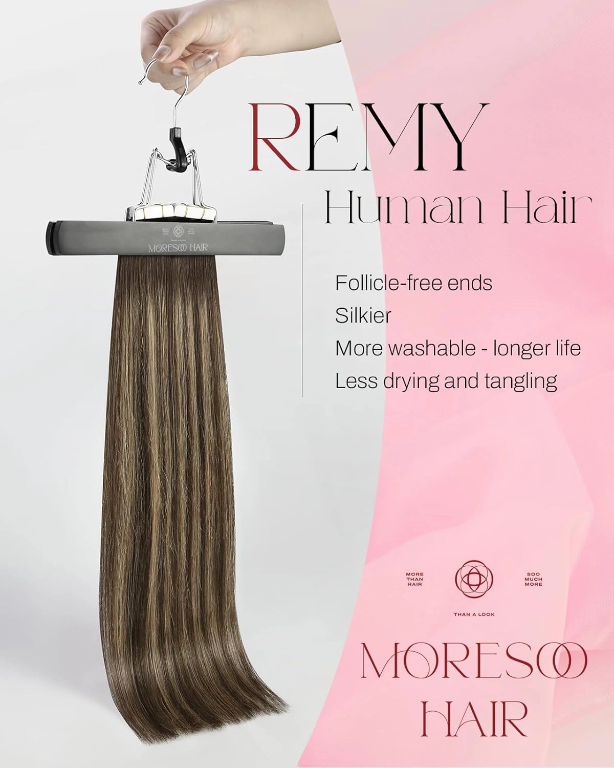 Moresoo Ombre Tape in Hair Extensions Human Hair Balayage Brown to Caramel Blonde with Brown Tape in Real Hair Ombre Human Hair Extensions Glue in Remy Hair 20 Inch #4/27/4 20pcs 50g