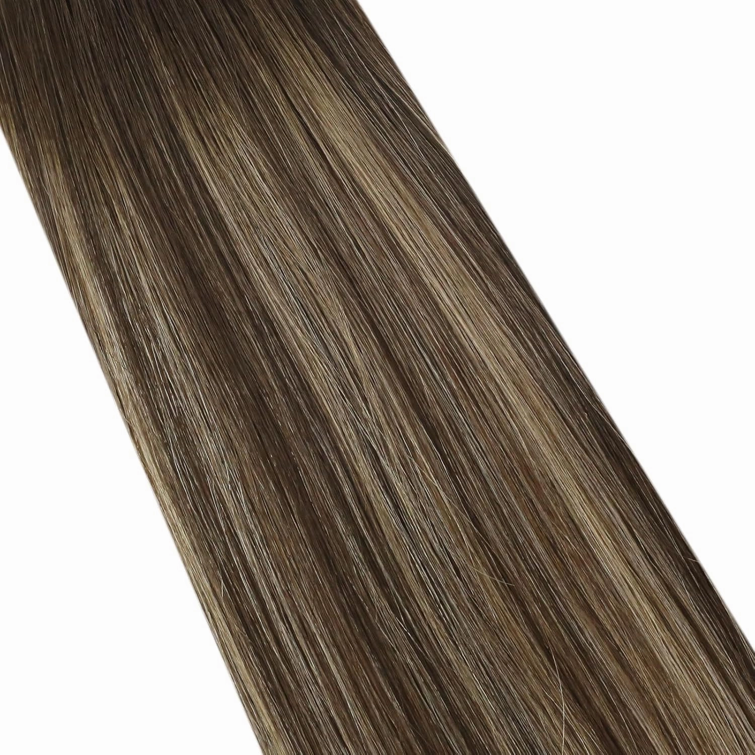 Moresoo Tape in Hair Extensions Human Hair Ombre Tape in Extensions Human Hair Balayage Brown to Caramel Blonde with Brown Hair Extensions Glue in Real Human Hair Extensions 18 Inch #4/27/4 20pcs 50g