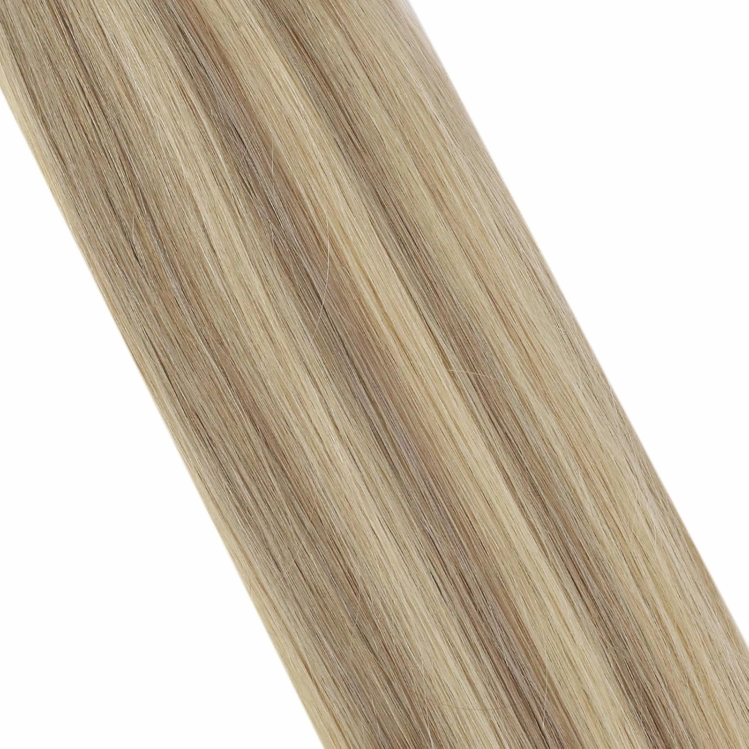 Moresoo Tape in Hair Extensions Human Hair Tape in Extensions Honey Blonde Highlighted Medium Blonde Hair Extensions Glue in Human Hair Invisible Glue in Real Hair 18 Inch #P16/22 20pcs 50g
