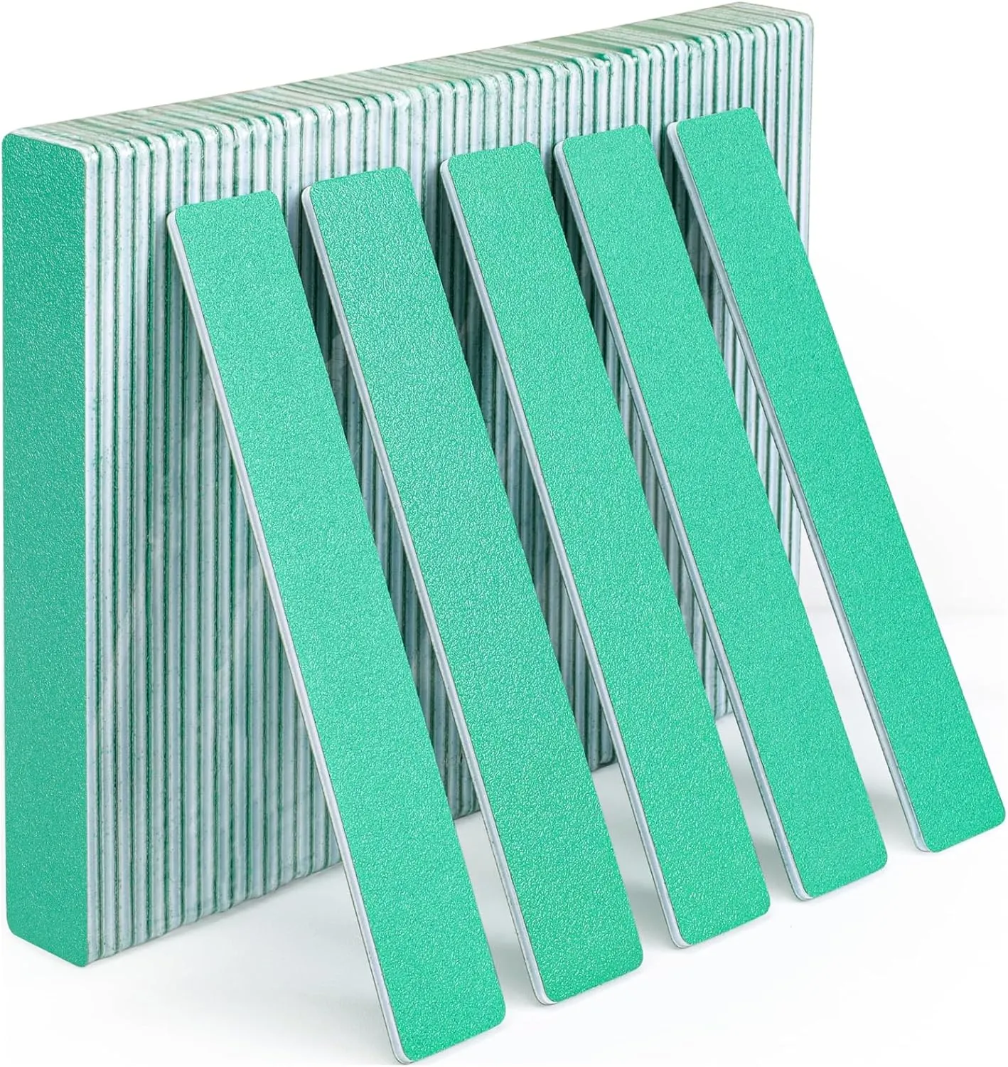 Nail File, 50 PCS Nail Files 7" Long 80/80 Grit for Acrylic Nails Gel Nails Dip Powder Nails Poly Gel Washable Reusable Double Sided Buffering