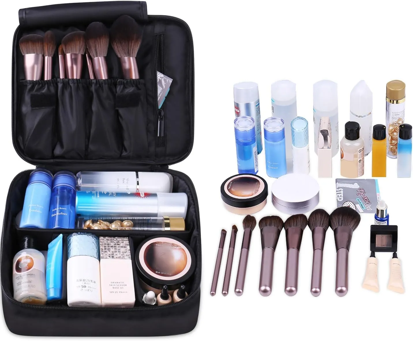 Narwey Travel Makeup Bag Large Cosmetic Bag Makeup Case Organizer for Women
