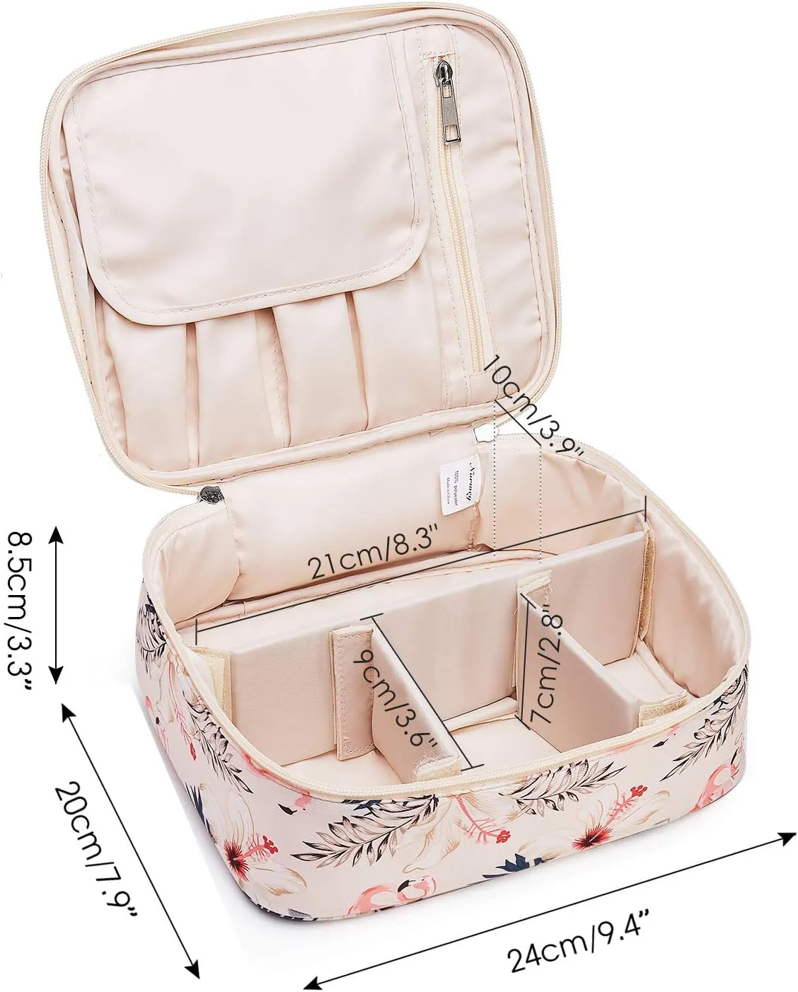 Narwey Travel Makeup Bag Large Cosmetic Bag Makeup Case Organizer for Women