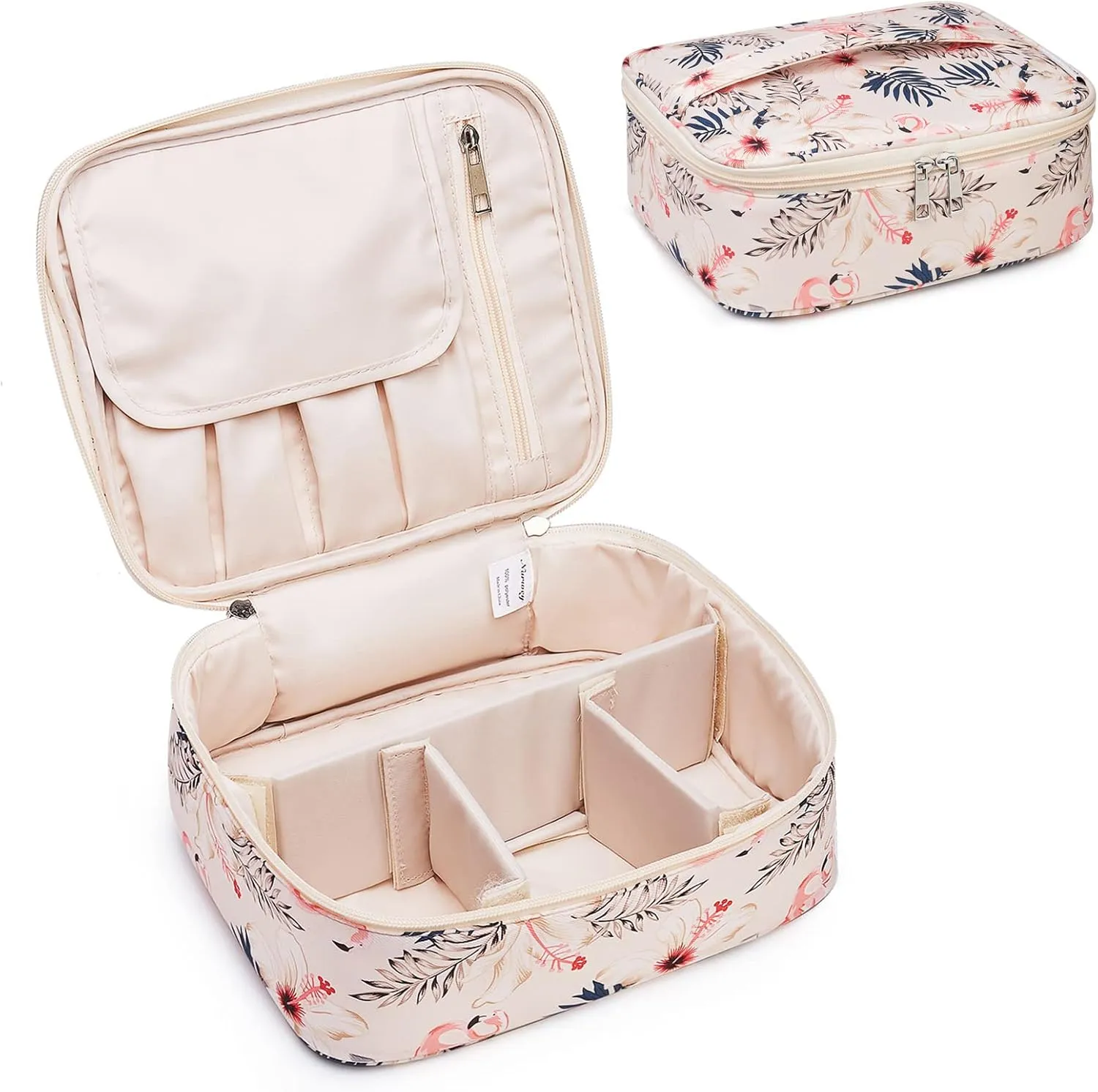 Narwey Travel Makeup Bag Large Cosmetic Bag Makeup Case Organizer for Women