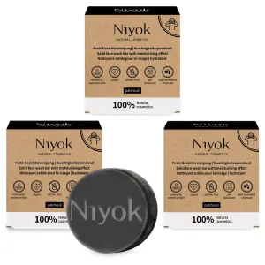 Natural Cosmetics Solid Moisturizing Face Wash Bar, For Normal to Sensitive Skin, Patchouli Scent, 80g, 3-Pack