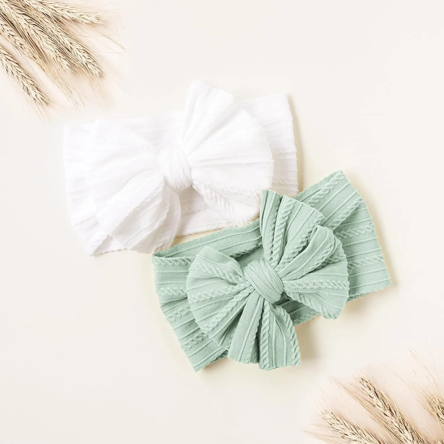 Niceye Handmade Baby Headbands Soft Stretchy Nylon Hair Bands with Bows for Newborn Infant Baby Toddler Girls