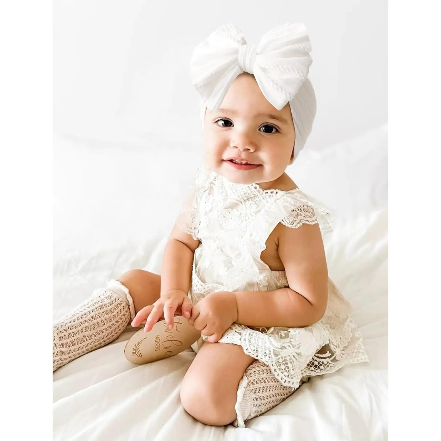 Niceye Handmade Baby Headbands Soft Stretchy Nylon Hair Bands with Bows for Newborn Infant Baby Toddler