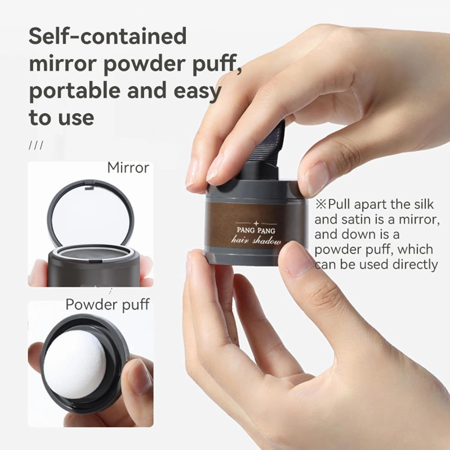 Nivaro Polvo Capilar, Nivaro Hair Cover up Powder, Grey Hair Coverage Touch Up, Root Touch up Hair Color for Gray Coverage, Bald Spot Concealing Hair Powder for Women & Men (Ash Brown*2,))