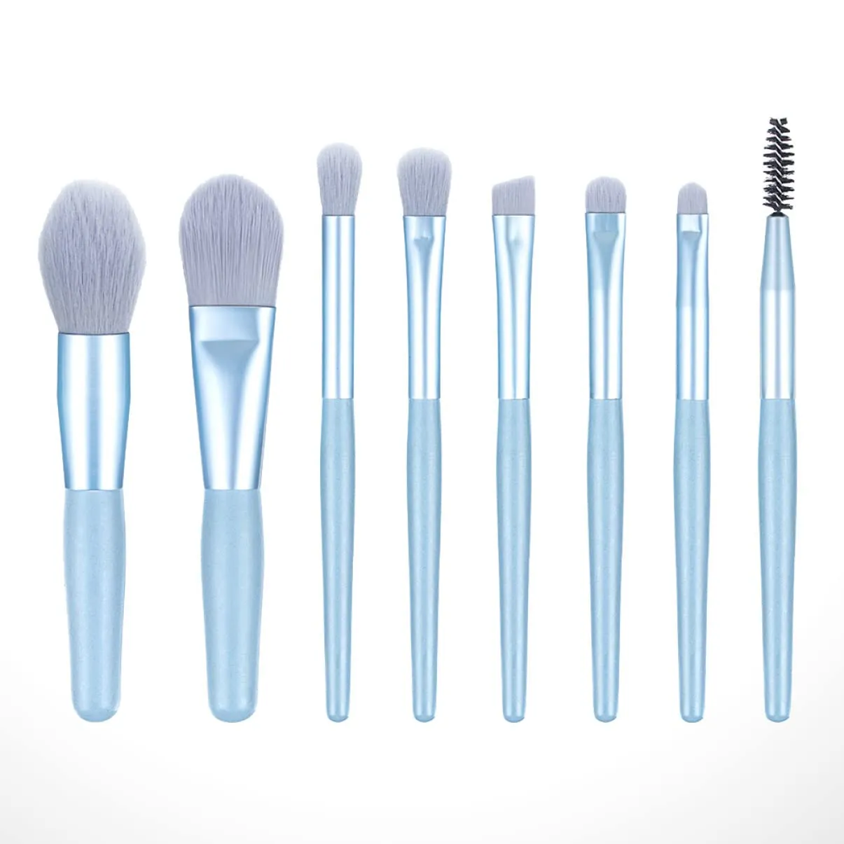 NOLITOY 16pcs Makeup Brush Set Matte Wooden Handle Soft Bristles for Even Powder Application for Professional and Daily Use Light Blue Cosmetics Brush Kit