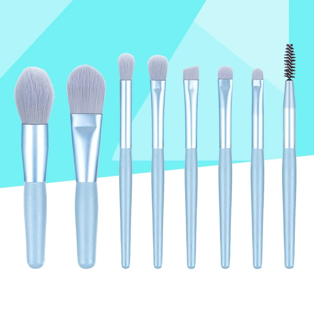 NOLITOY 16pcs Makeup Brush Set Matte Wooden Handle Soft Bristles for Even Powder Application for Professional and Daily Use Light Blue Cosmetics Brush Kit