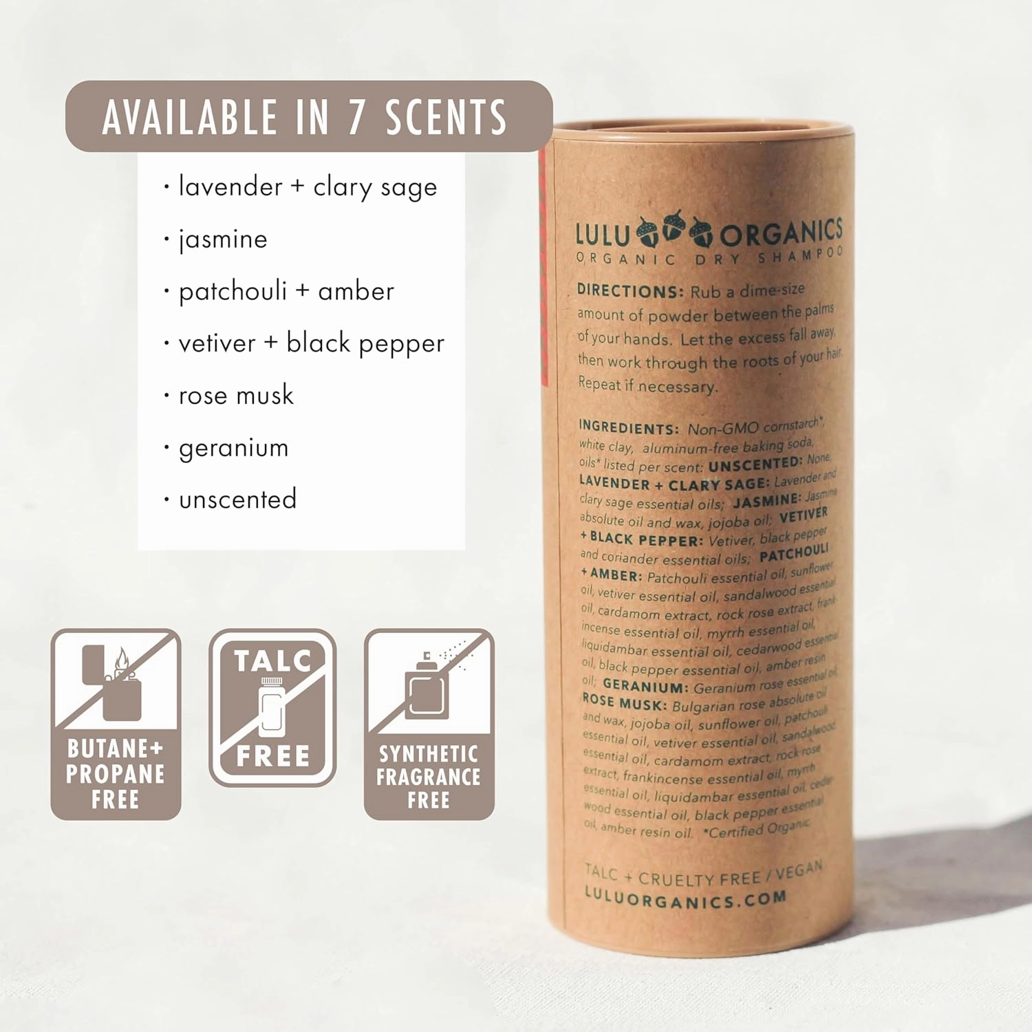 Non Aerosol Dry Shampoo Powder for Dark, Blonde and Oily Hair, All Natural Organic Hair and Body Powder, Paraben &Talc free No White Cast Synthetic Fragrance, Jasmine - 4oz