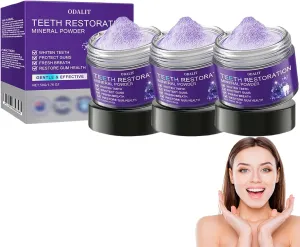 Odalit TeethRestoration Mineral Powder, Odalit Teeth Restoration Powder - Effective in Strengthening Teeth and Gums, Protect Gums and Freshen Breath (3PC)