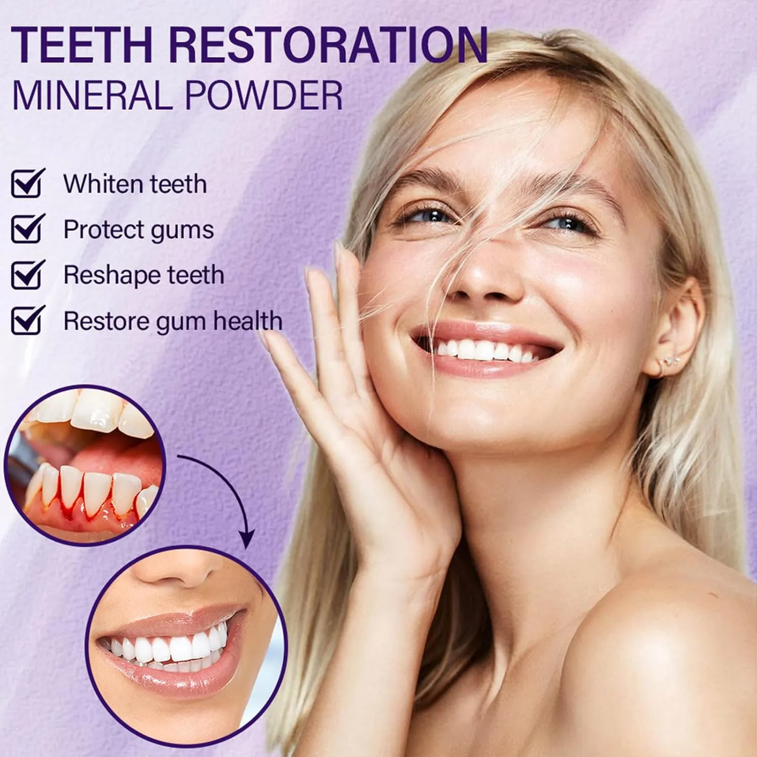 Odalit TeethRestoration Mineral Powder, Odalit Teeth Restoration Powder - Effective in Strengthening Teeth and Gums, Protect Gums and Freshen Breath (3PC)