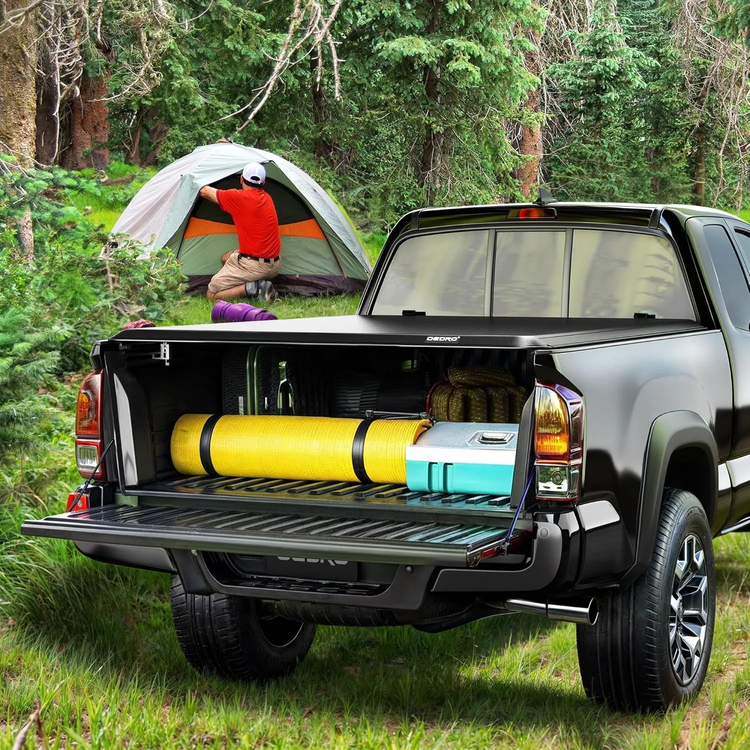 OEDRO Soft Roll Up Truck Bed Tonneau Cover Compatible with 2002-2024 Dodge Ram 1500 Classic Only, 2003-2024 Dodge Ram 2500 3500, 6.4ft Bed w/o Ram Box