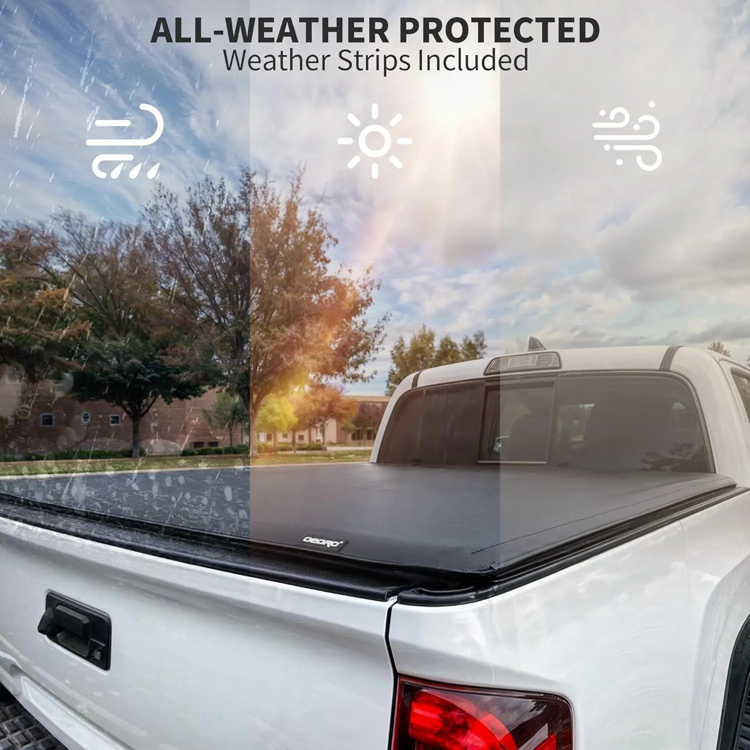 OEDRO Soft Roll Up Truck Bed Tonneau Cover Compatible with 2002-2024 Dodge Ram 1500 Classic Only, 2003-2024 Dodge Ram 2500 3500, 6.4ft Bed w/o Ram Box
