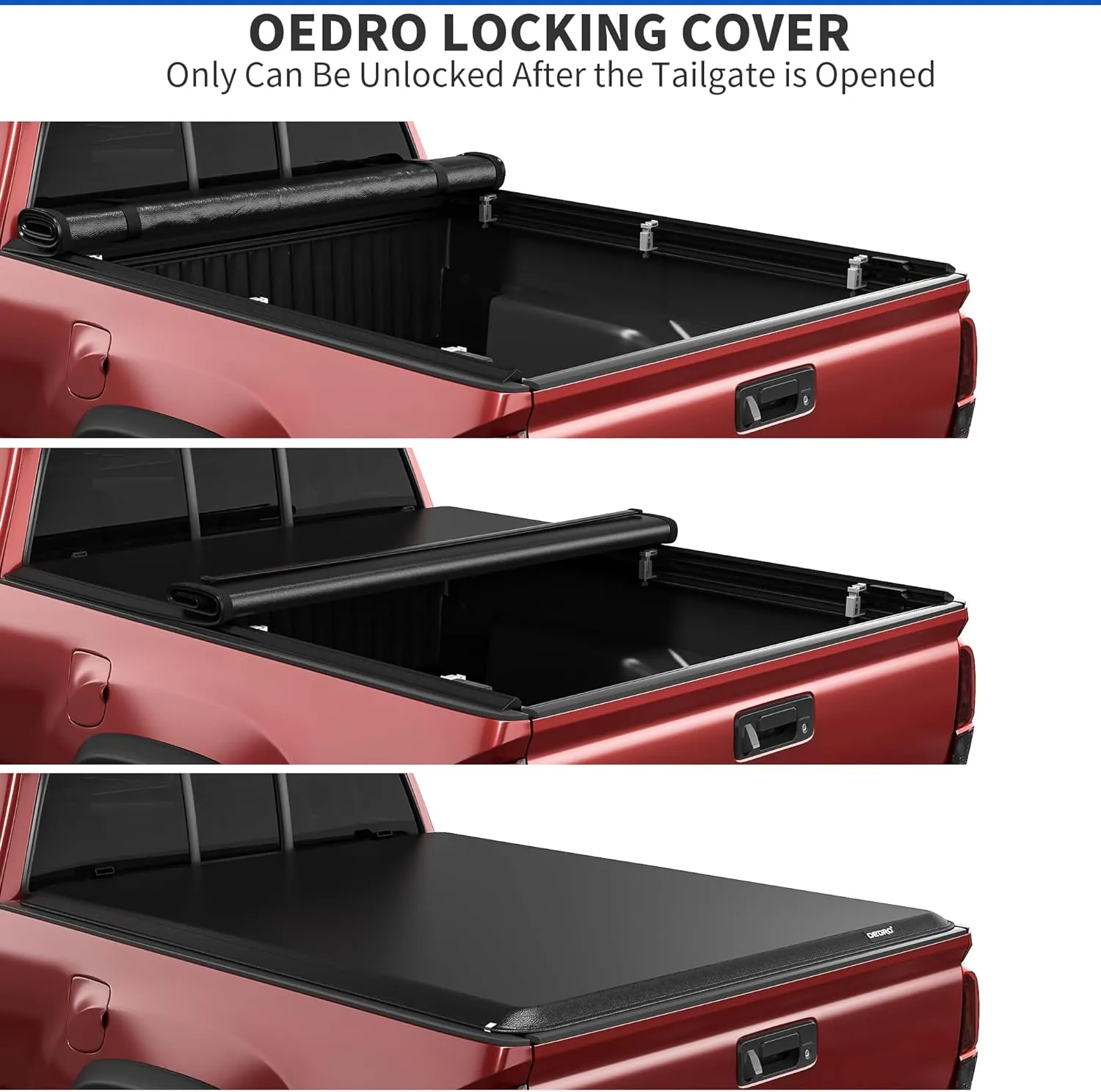OEDRO Soft Roll Up Truck Bed Tonneau Cover Compatible with 2002-2024 Dodge Ram 1500 Classic Only, 2003-2024 Dodge Ram 2500 3500, 6.4ft Bed w/o Ram Box