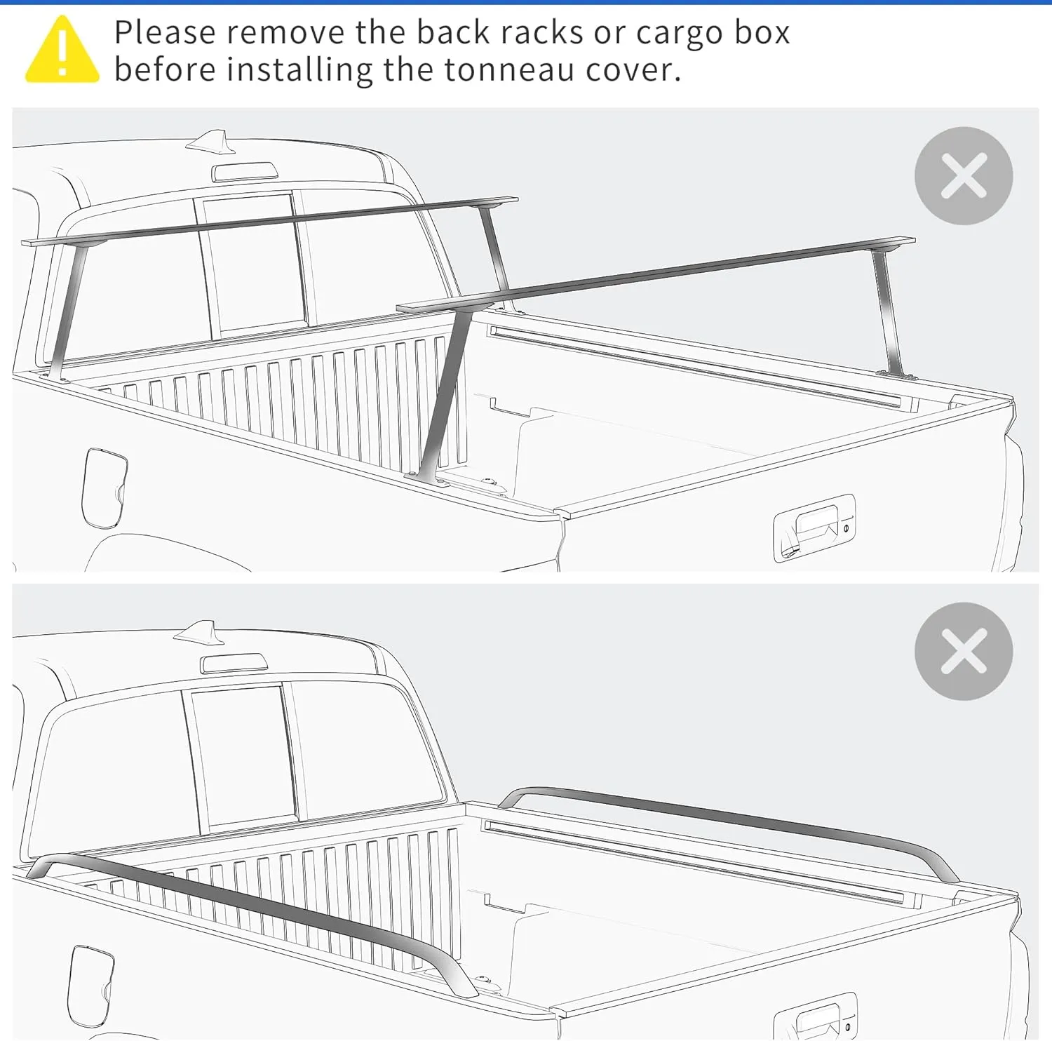 oEdRo Soft Tri-fold Truck Bed Tonneau Cover Compatible with 2016-2023 Toyota Tacoma with 5ft Bed, Fleetside with Track Rail System(Excl. Trail)