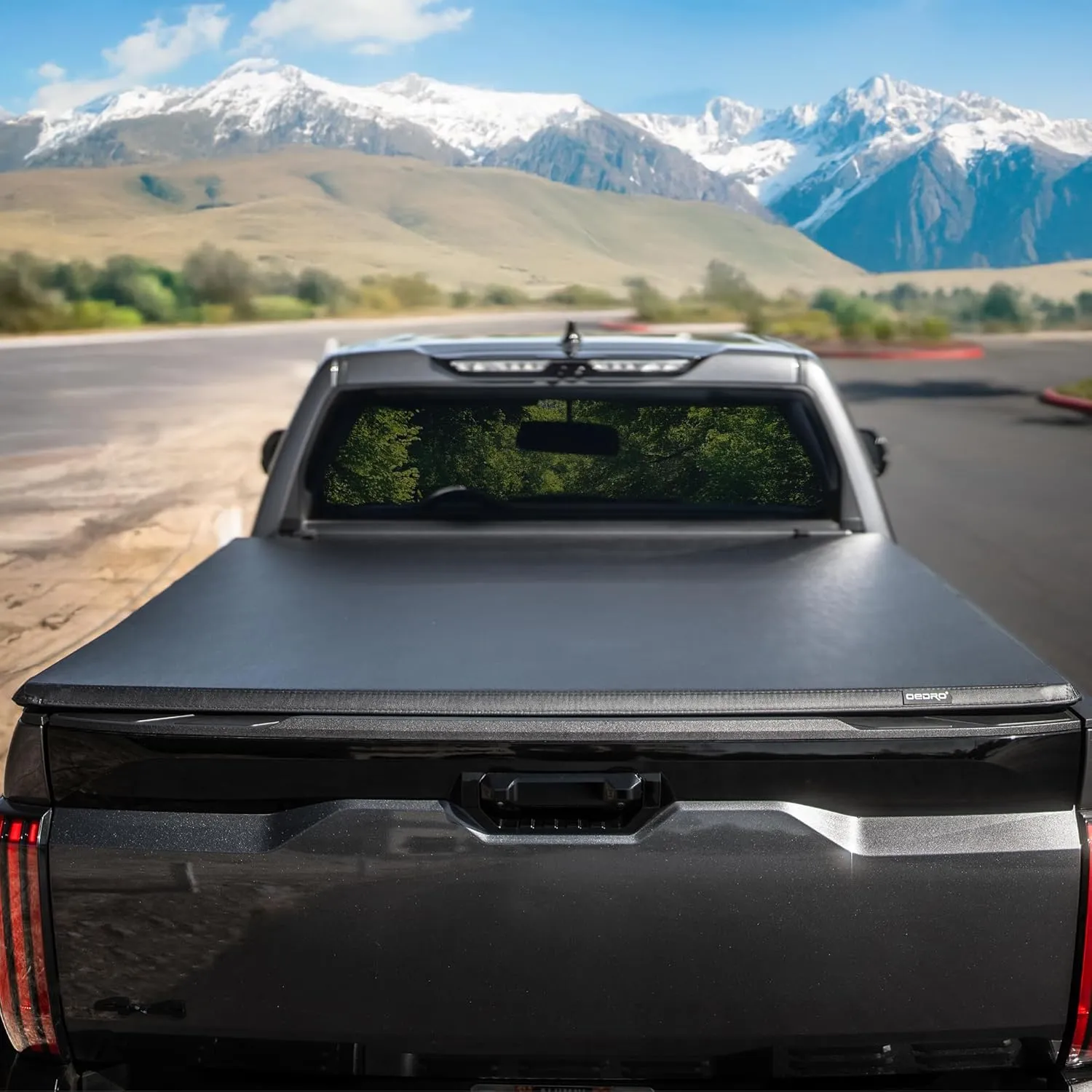 oEdRo Soft Tri-fold Truck Bed Tonneau Cover Compatible with 2016-2023 Toyota Tacoma with 5ft Bed, Fleetside with Track Rail System(Excl. Trail)