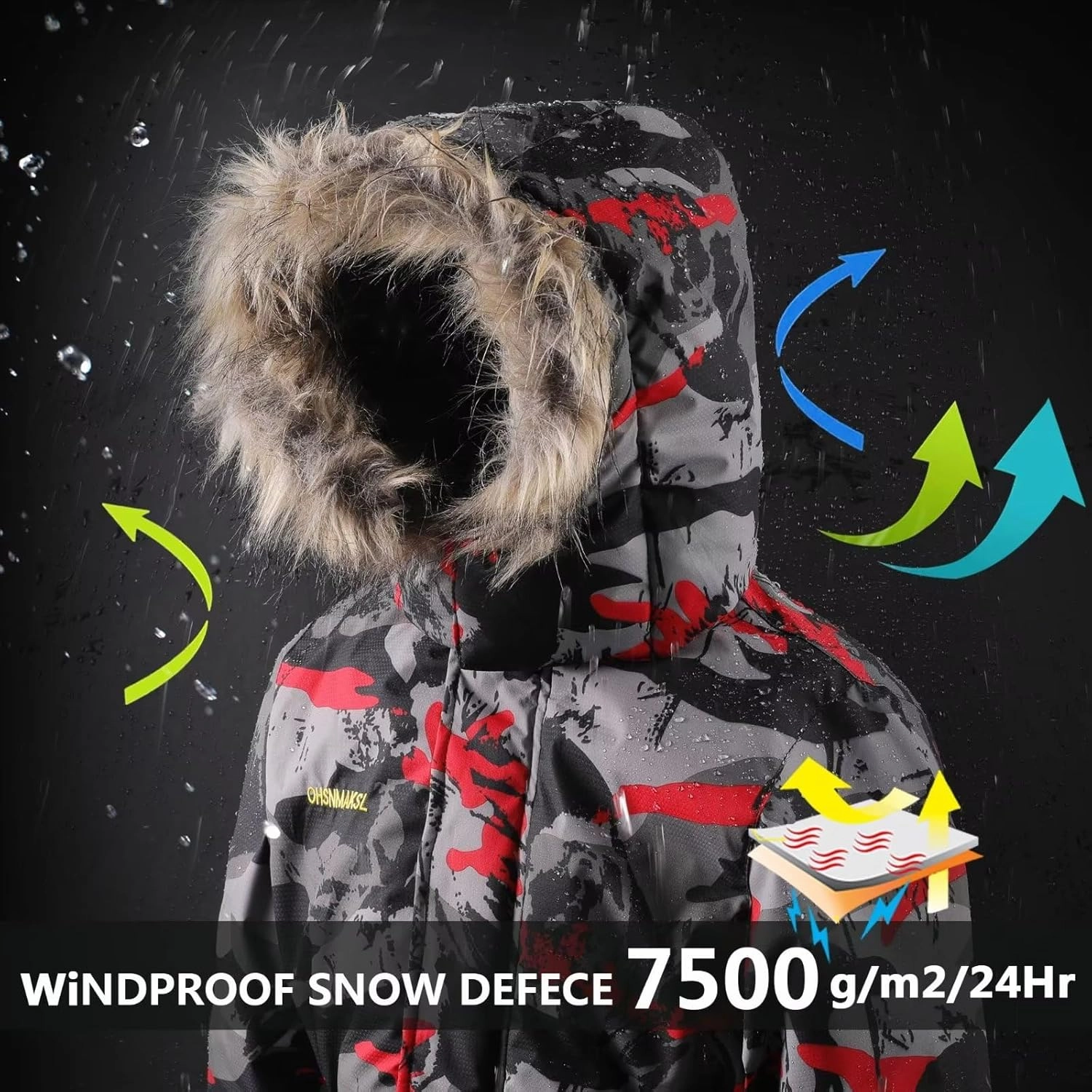 OHSNMAKSL Kid's Snowsuits Boys Ski Suits Jackets Girls Waterproof Coats Jumpsuits Winter Snowboarding Outdoor