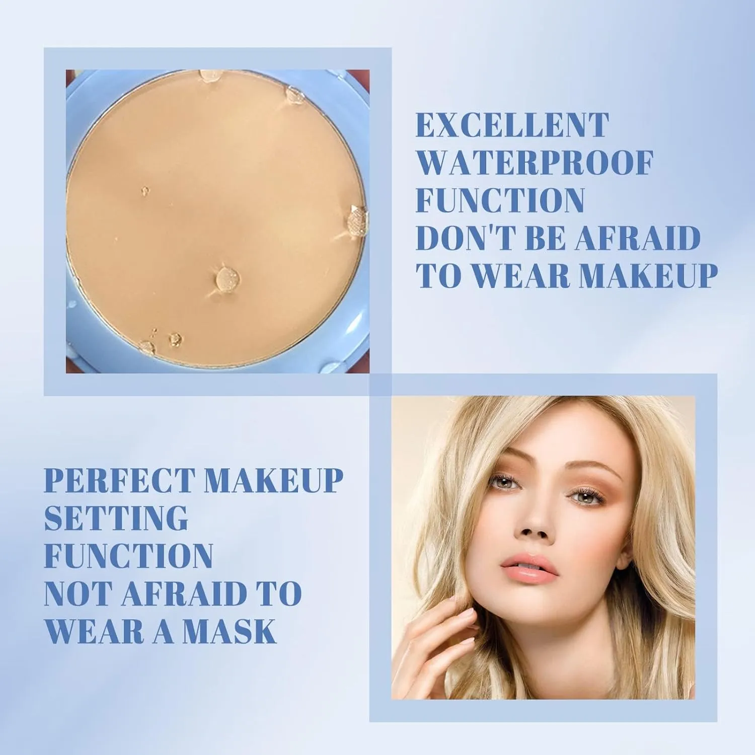 Oil Control Face Pressed Powder,Waterproof Long Lasting Finishing Powder, Natural Lightweight Setting Powder,Facial Powder, 0.28Oz (NATURAL BEIGE)