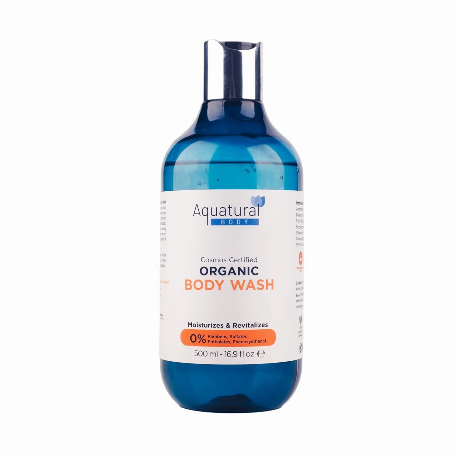Organic Body Wash - Plant-Based, Vegan Bodywash - Moisturizing Womens & Mens, Natural, Paraben Free, Sulfate Free Shower Gel Liquid (16.9 fL oz)