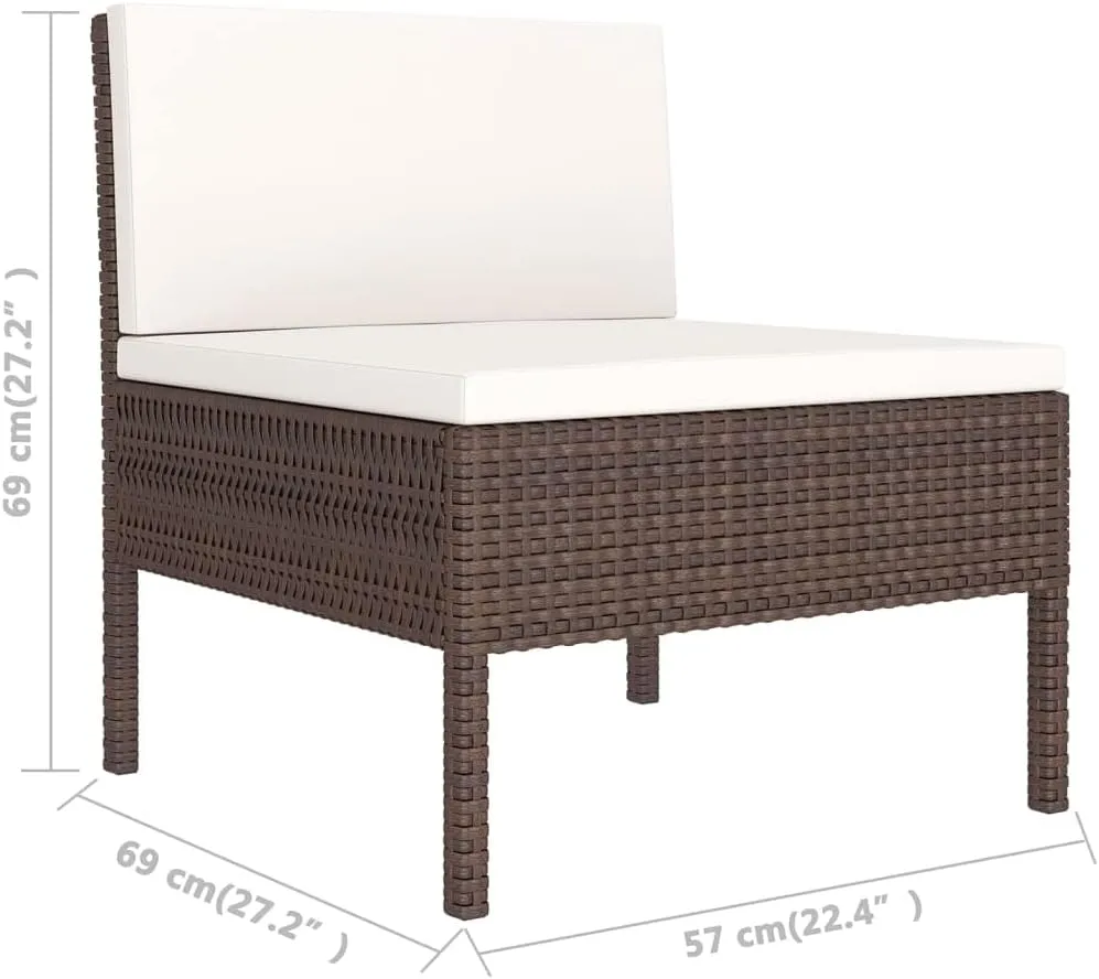Outdoor Patio Furniture,12 Piece Patio Lounge Set with Cushions Poly Rattan BrownDesigned for Camping, Resting, Outdoors.