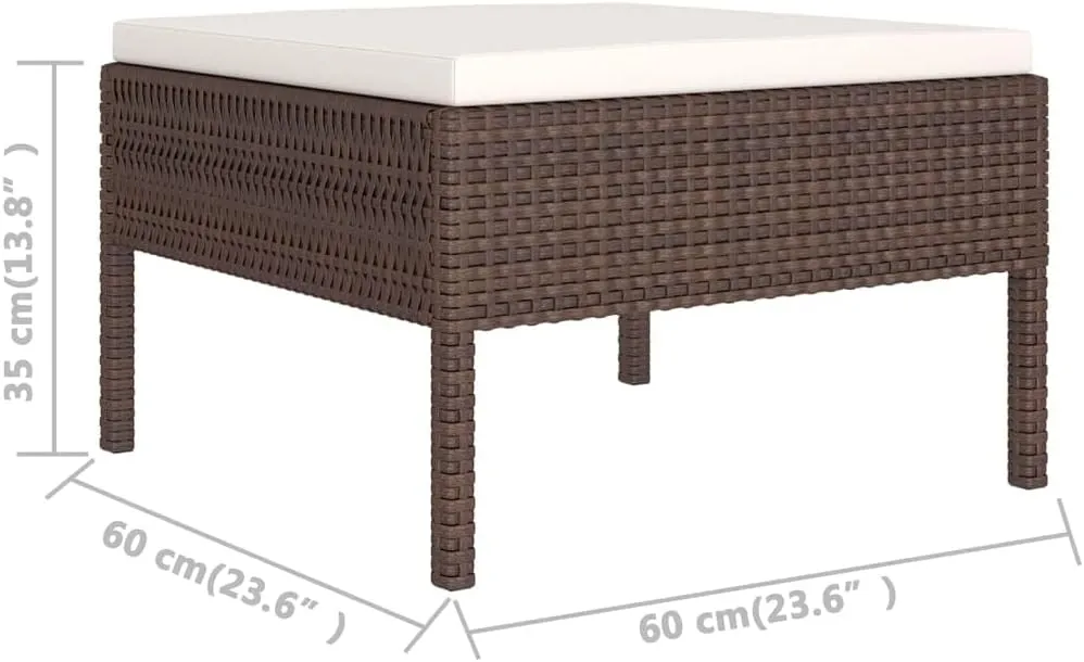 Outdoor Patio Furniture,12 Piece Patio Lounge Set with Cushions Poly Rattan BrownDesigned for Camping, Resting, Outdoors.