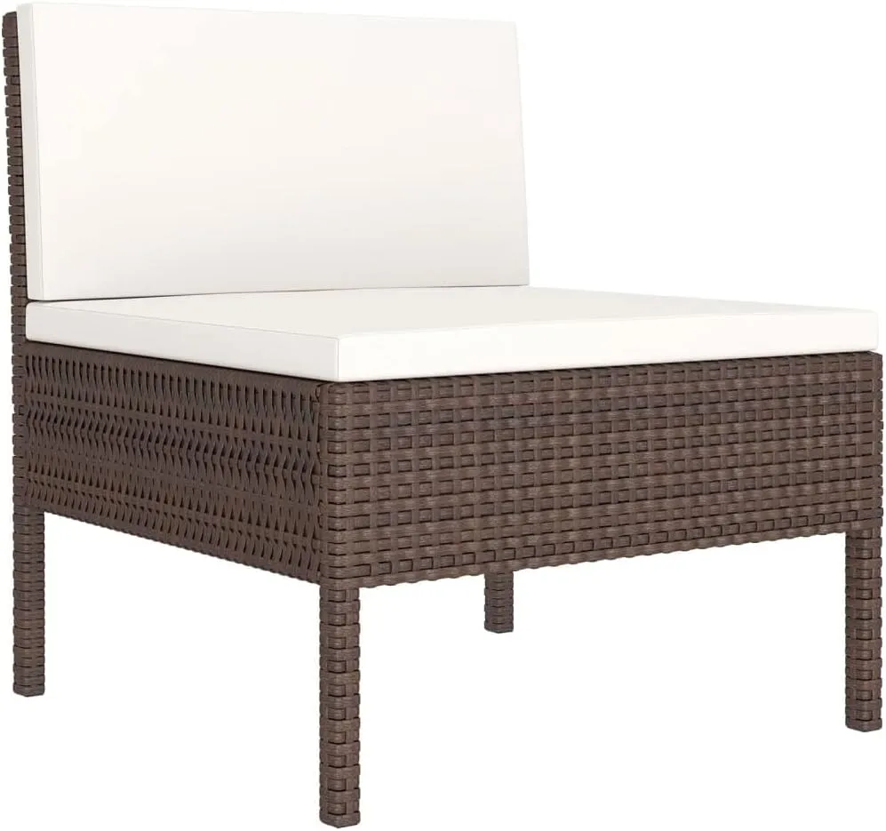 Outdoor Patio Furniture,12 Piece Patio Lounge Set with Cushions Poly Rattan BrownDesigned for Camping, Resting, Outdoors.