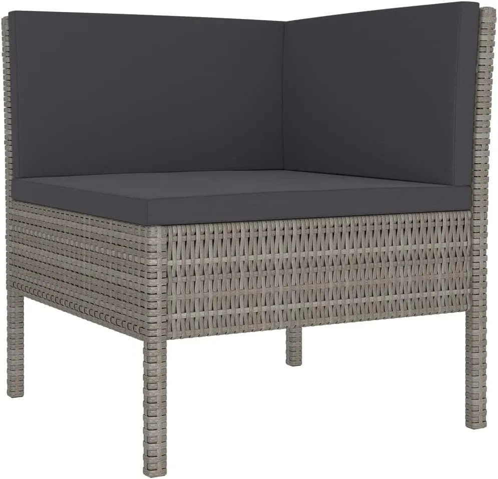 Outdoor Patio Furniture,8 Piece Patio Lounge Set with Cushions Poly Rattan GrayDesigned for Camping, Resting, Outdoors.