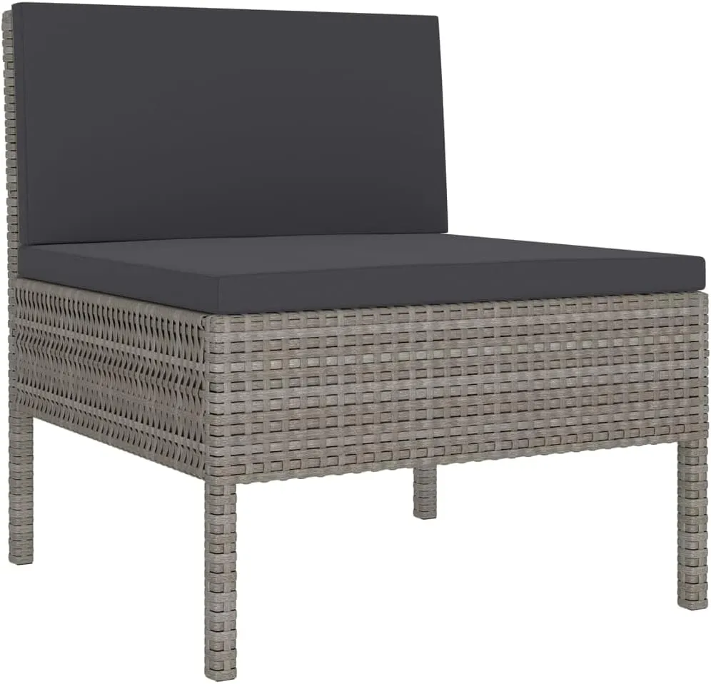 Outdoor Patio Furniture,8 Piece Patio Lounge Set with Cushions Poly Rattan GrayDesigned for Camping, Resting, Outdoors.