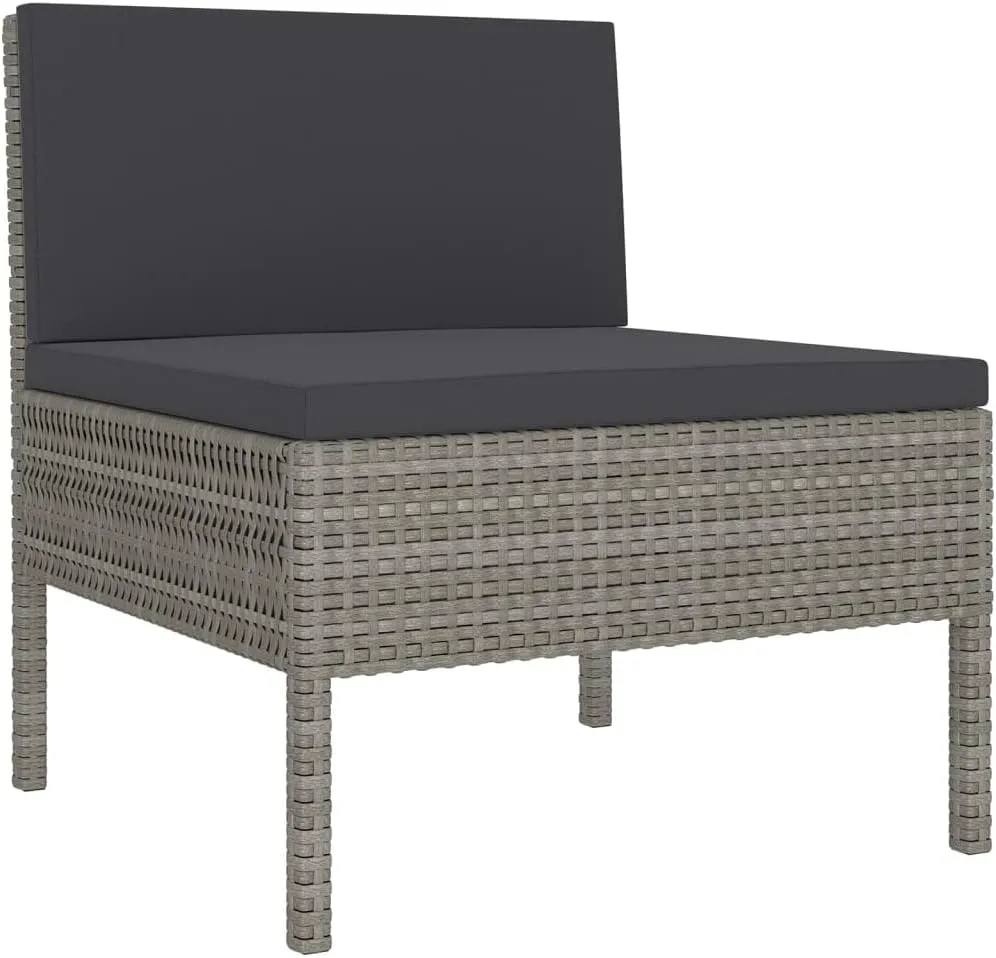 Outdoor Patio Furniture,8 Piece Patio Lounge Set with Cushions Poly Rattan GrayDesigned for Camping, Resting, Outdoors.
