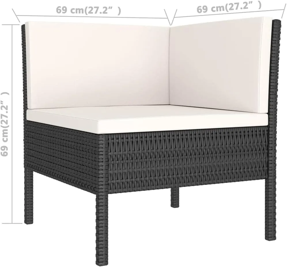Outdoor Patio Furniture,9 Piece Patio Lounge Set with Cushions Poly Rattan BlackDesigned for Camping, Resting, Outdoors.
