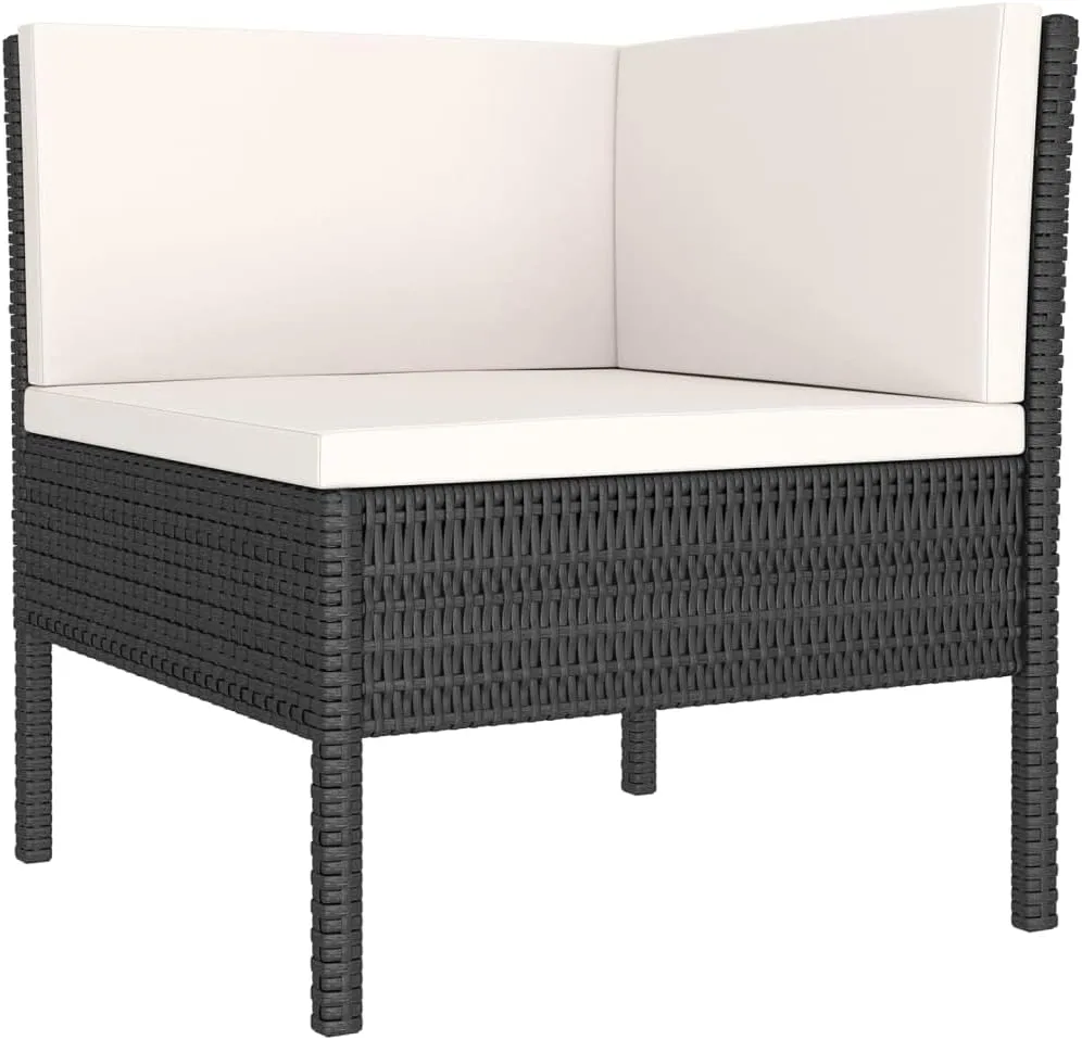 Outdoor Patio Furniture,9 Piece Patio Lounge Set with Cushions Poly Rattan BlackDesigned for Camping, Resting, Outdoors.