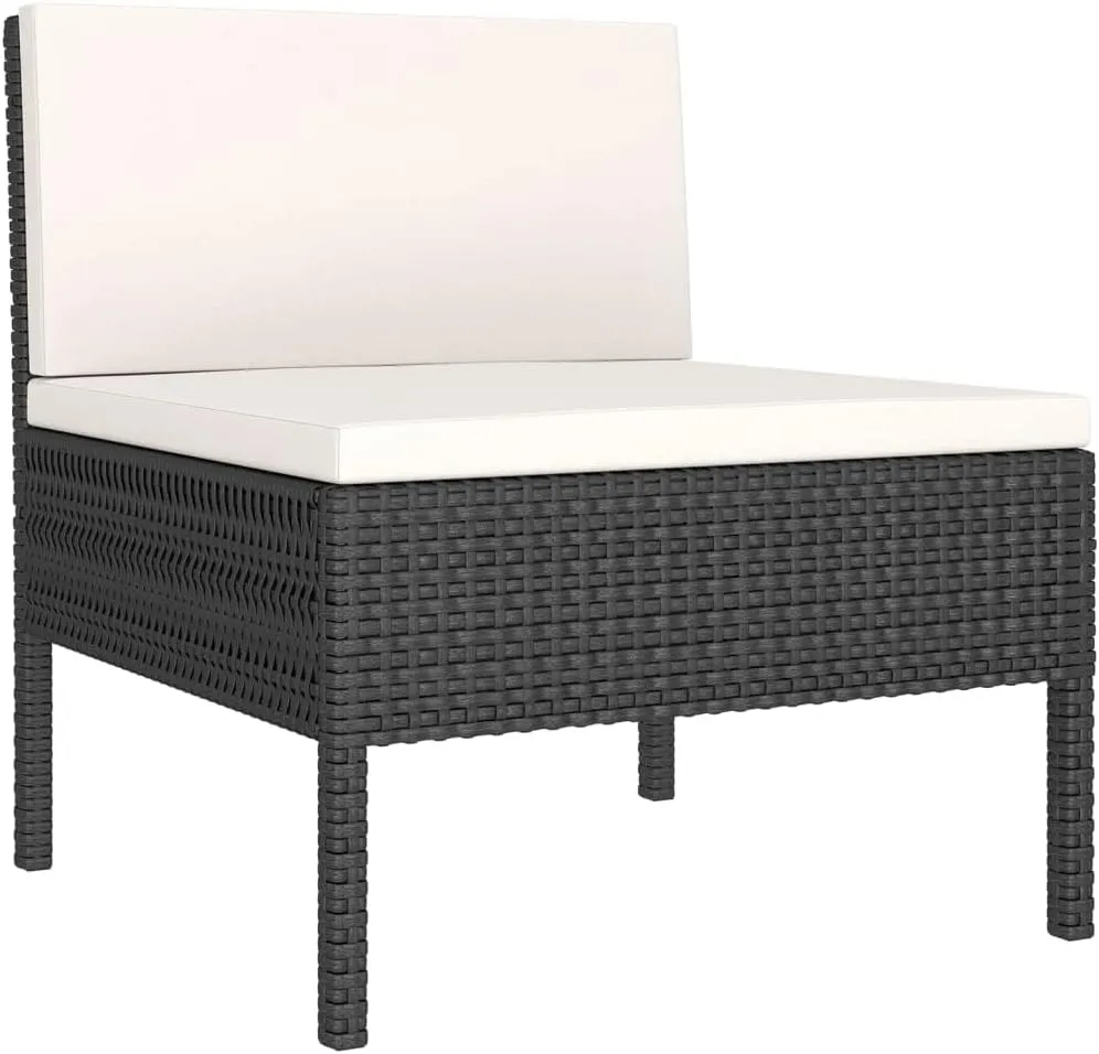 Outdoor Patio Furniture,9 Piece Patio Lounge Set with Cushions Poly Rattan BlackDesigned for Camping, Resting, Outdoors.