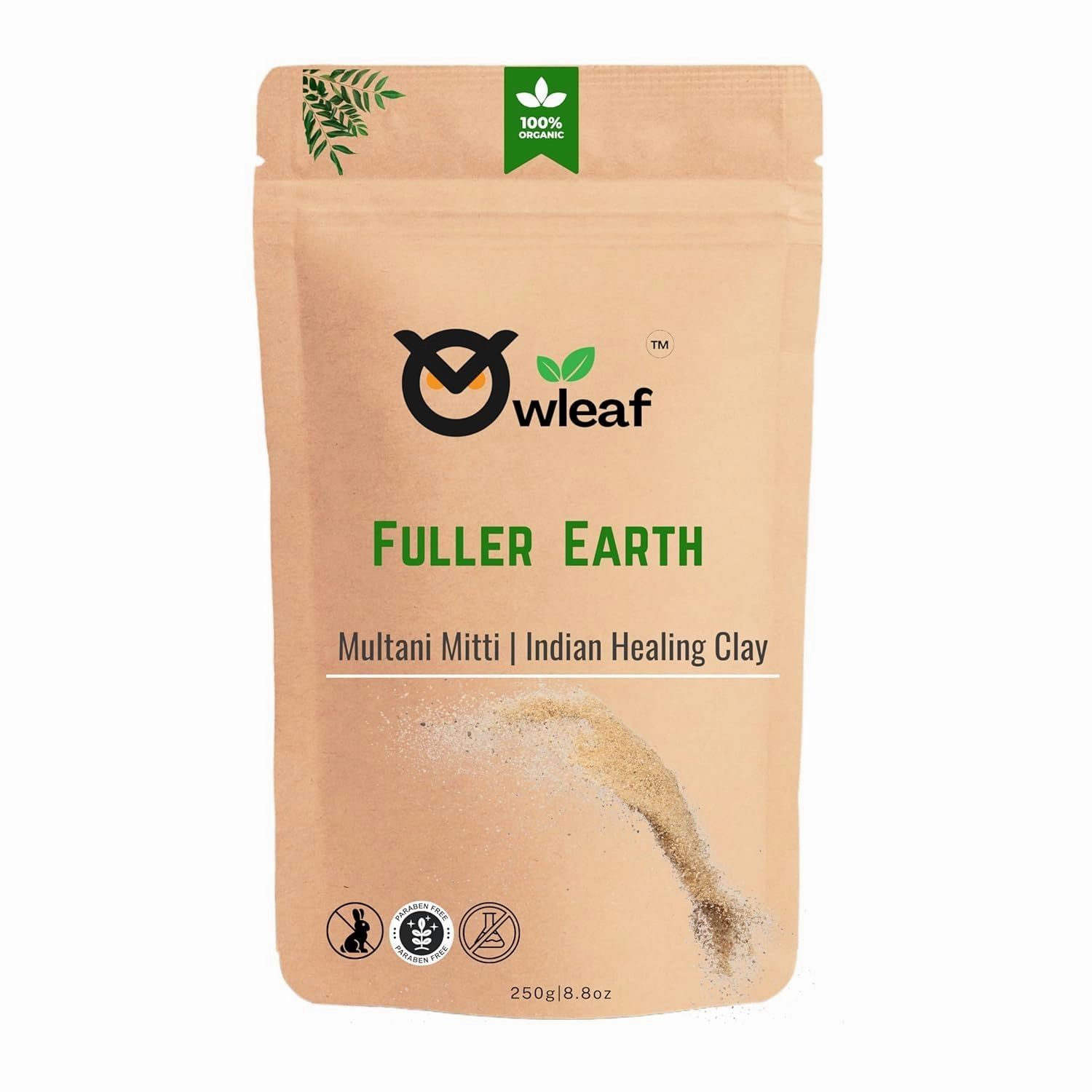 Owleaf’s 100% Pure Multani Mitti Powder – Natural Face Skin & Hair Care Powder, (8.8oz)