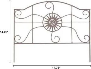 Panacea 84573 Aztec Sun Border Fence, Rust, 14" H, Pack of 12