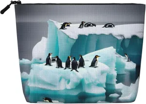 Penguins On The Iceberg print Makeup Bag,Cosmetic bag Birthday Gifts for Women Mom,Gifts for Best Friend,Bestie Her